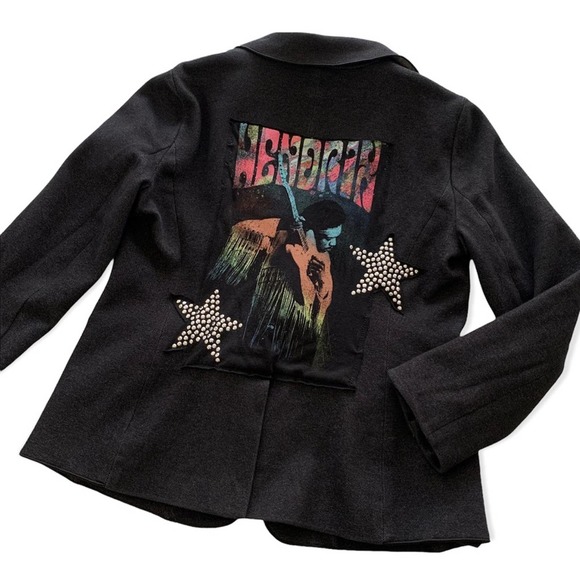 Via Penny Lane Jackets & Blazers - Via Penny Lane Reworked Apparel | Jimi Hendrix Rhinestone Star Blazer Jacket 6P